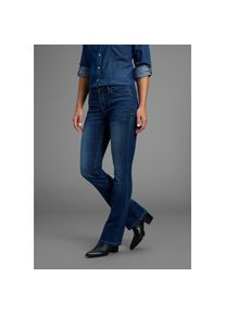 Arizona, Damen, Bootcut-Jeans &raquo;Ultra-Stretch&laquo; normale Passform, Baby-Bootcut, Used-Look-Waschung, darkblue use, 17 - K + L Gr, Normale Leibh&ouml;he f&uuml;r 