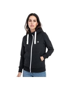 DEPROC Active, Damen, Kapuzensweatjacke &raquo;FinjaCMYK II&laquo; weiche Fleecejacke mit K&auml;ngurutasche, schwarz, 36 (S), Modische Sweatjacke f&uuml;r Damen mit 