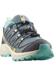 Salomon, Unisex, Wanderschuh &raquo;XA PRO V8 WP J&laquo; wasserdicht, Trooper / Turbulence / Aruba Blue, 34, Trooper / Turbulence / Aruba Blue, Funktionaler 