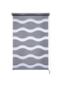 Liedeco, Doppelrollo &raquo;Wave&laquo; Lichtschutz ohne Bohren freih&auml;ngend Klemmfix-DUO-Rollo, Doppelrollo "Wave", grau, Metall, Polyester, 150 cm, grau