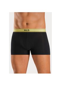 H.I.S. H.I.S, Herren, Boxer &raquo;Boxershorts f&uuml;r Herren&laquo; Packung, 5 Stk. mit Steifen und Logo im Bund, schwarz-lila / schwarz-blau / schwarz-gr&uuml;n / schwarz-gelb 