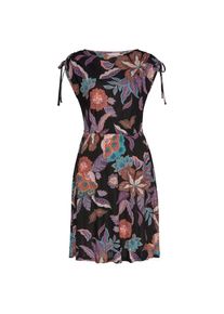 Vivance, Damen, Jerseykleid mit gro&szlig;em Blumendruck, leichtes Sommerkleid, Strandkleid, schwarz-bedruckt, N-Gr, 36 - N-Gr, schwarz-bedruckt, Runder 