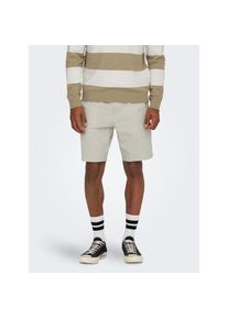 Only & Sons ONLY & SONS, Herren, Shorts &raquo;ONSLINUS 0007 COT LIN SHORTS NOOS&laquo;, Silver Lining, N-Gr, XXL - N-Gr, Silver Lining, Shorts von Only & Sons