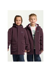 Jack Wolfskin, Unisex, 3-in-1-Funktionsjacke &raquo;3IN1 CANVEY KIDS&laquo; mit Kapuze, amaranth, 128, 3-in-1-Parka