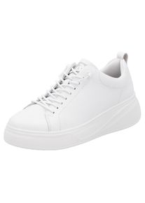 RIEKER Sport, Damen, Plateausneaker , Freizeitschuh, Halbschuh, Schn&uuml;rschuh mit Schaftrandpolsterung, wei&szlig;, 42, Sneaker im schlichten Design, mit 