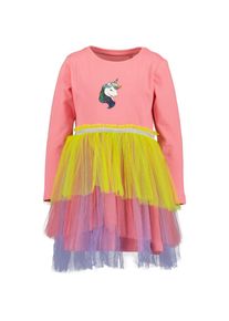 Blue Seven, Damen, Jerseykleid mit T&uuml;llvolants und Einhorn-Motiv, LACHS, 92 - N-Gr, Bequemes Shirtkleid von Blue Seven