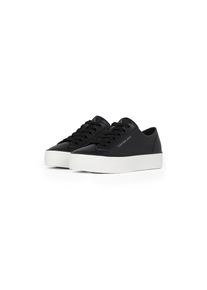 Calvin Klein Jeans, Damen, Sneaker &raquo;BOLD VULC FLATF LOW LTH IN&laquo; , Halbschuh, Schn&uuml;rschuh, Freizeitschuh mit CK-Logo an der Ferse, schwarz-wei&szlig;, 39, 