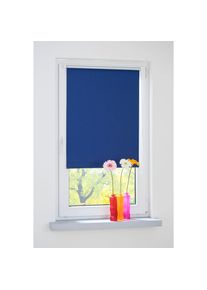 Liedeco, Seitenzugrollo blickdicht energiesparend ohne Bohren, blau, Polyester, 150 cm, blau