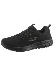 Skechers, Damen, Sneaker &raquo;Graceful - Get Connected&laquo; Freizeitschuh, Halbschuh, Schn&uuml;rschuh f&uuml;r die Maschinenw&auml;sche geeignet, schwarz uni, 42, schwarz 