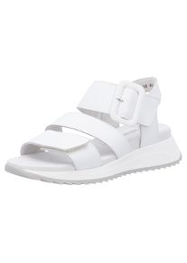 RIEKER Sport, Damen, Riemchensandale Sommerschuh, Klettschuh, Outdoorsandale mit weichem Fu&szlig;bett, wei&szlig;, 40, Sandale mit gro&szlig;er Zierschlie&szlig;e auf dem 