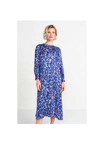 RICHROYAL, Damen, Midikleid mit k&uuml;nstlerischem Colour-Leo-Print, midnight blue, 38 - N-Gr, Langarmkleid von Rich & Royal