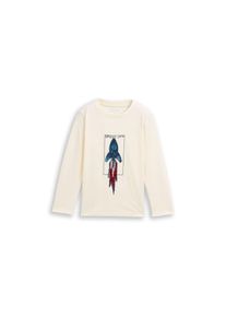 Tom Tailor, Herren, Langarmshirt mit Pailetten, Wool White, 104/110, T-Shirt von Tom Tailor