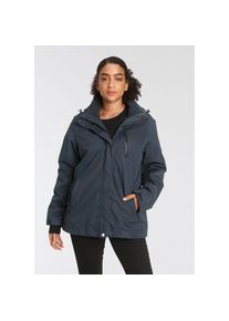 Polarino, Damen, 3-in-1-Funktionsjacke 2 Stk. tlg. mit Kapuze Au&szlig;enjacke: 3.000mm Wassers&auml;ule, wind- & wasserdicht, atmungsaktiv, marine, 58, marine, 