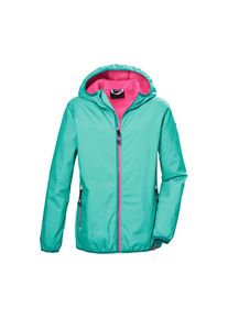 Killtec, Unisex, Funktionsjacke &raquo;KOS 138 GRLS JCKT&laquo; Kinderjacke: wasserdicht, reflektierend, elastisch, aquablau, 128, Kids Funktionsjacke mit Kapuze