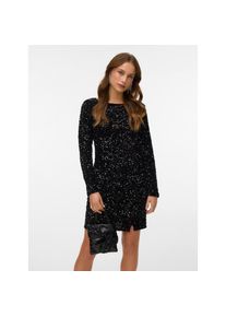 V&eacute;ro Moda Vero Moda, Damen, Midikleid &raquo;VMBELLA LS SHORT SQ DRESS JRS GA&laquo; Partykleid, festlich, mit Pailletten, Black Detail:Black sequins, XS - N-Gr, Kurzes 