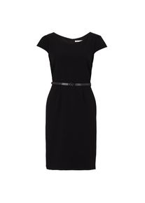 BETTY & CO Betty&Co, Damen, Etuikleid &raquo;Etuikleid mit G&uuml;rtel&laquo;, Schwarz, 38, Schwarz, Passform: Tailliert