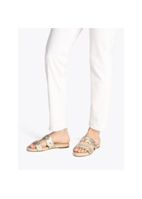 Tommy Hilfiger, Damen, Pantolette &raquo;METALLIC ROPE ESPADRILLE MULE&laquo; , Plateau, Sommerschuh, Flats, Bequemschuh mit geschungener Bandage, goldfarben, 40,