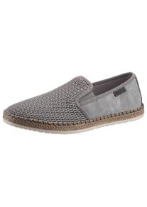 Rieker, Herren, Espadrille Sommerschuh, Slipper, Freizeitschuh im Materialmix, grau, 41, grau, Mit kleinen Stretcheins&auml;tzen