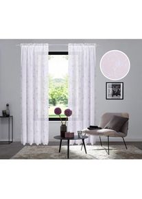 Home Affaire, Gardine &raquo;Bisel&laquo; Multifunktionsband 1 Stk. tlg. Transparent, Blumenmuster, Multifunktionsband, Pflegeleicht, klassisch, Polyester, 175 cm