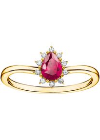 Thomas Sabo, Damen, Fingerring &raquo;Vintage Romance&laquo; mit Zirkonia (synth.), Saphir (synth.), gelbgoldfarben-wei&szlig;-rot, 60, Ring Vintage Romance