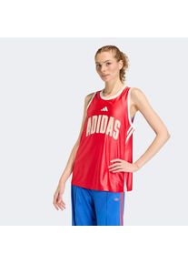 adidas Sportswear, Damen, Tanktop &raquo;W STA SEAS TANK&laquo;, Pure Ruby/Off White/Crystal Linen, XXL, Pure Ruby/Off White/Crystal Linen, Locker geschnittenes 