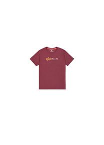 Alpha Industries, Herren, T-Shirt &raquo;Alpha Label T-Shirt&laquo;, burgundy, S, Single Jersey Stoff