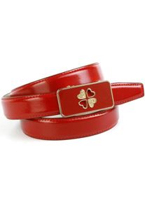 Anthoni Crown, Damen, Lederg&uuml;rtel Dameng&uuml;rtel mit filigraner Glas-Schlie&szlig;e, rot, rot, Keine Dornschlie&szlig;e und Keine L&ouml;cher im Leder