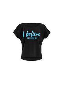 WINSHAPE, Damen, Oversize-Shirt &raquo;MCT002 ultra leicht&laquo; mit Neon blauem Glitzer-Aufdruck, schwarz - glitzer neon blau, L, Neon blauer Glitzer-Aufdruck