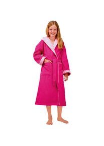 Egeria, Herren, Kinderbademantel &raquo;Calypso&laquo; 1 Stk. mit Kapuze, Doubleface Optik, 100 % Baumwolle, pink, 140/146 L&auml;nge: 100 cm, Kinderbademantel