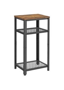 Boxxx Beistelltisch , Braun, Schwarz , Metall, Holzwerkstoff , Vintage , rechteckig , eckig , 30x75x40 cm , offenes Fach, einfacher Aufbau , Wohnzimmer, Wohnzimmertische, Beistelltische, Beistelltische Metall