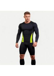 Mens Long Sleeve Compression Shirt Quick Dry Breathable Slim Fit Workout Training Shirt for Outdoor Sports 3 Colors
