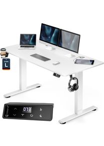 Casaria H&ouml;henverstellbarer Schreibtisch Wei&szlig; 140x60x72-117cm