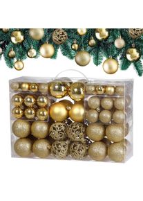 Casaria Weihnachtskugeln Gold 100-tlg in matt, gl&auml;nzend & glitzernd
