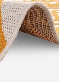 Tappeto da interno ed esterno con motivi grafici a rilievo, Oro, Taglia 60x110 cm, bonprix