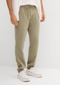 Pantaloni in mussola di puro cotone con elastico in vita regular fit tapered, Grigio, Taglia 64/66 (3XL), bonprix