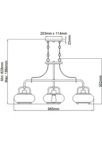 Elstead Lighting, Pendelleuchte, Trilogy H&auml;ngeleuchte E27 3-fach Nickel geb&uuml;rstet (E27)