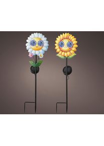 Kaemingk Fleur solaire avec piquet et yeux qui bougent SOLAR