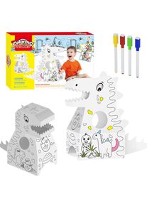 Maksik Dinosaurier aus Pappe zum Bemalen