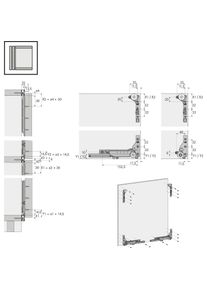Hettich, Profil + Stange, SlideLine M Profilsets: 2 Profile, Profilh&ouml;he mm 18 mm, L&auml;nge 2500 mm