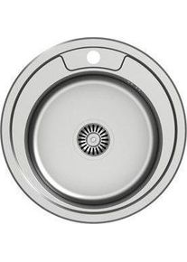 Steiner, Sp&uuml;lbecken, HUGO 210 Steinsteel linen sink with siphon, 1 bowl b / o