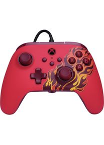 PowerA Advantage Wired Red Blaze Controller (Rot (PC, Xbox One S, Xbox Series S, Xbox Series X), Gaming Controller, Rot