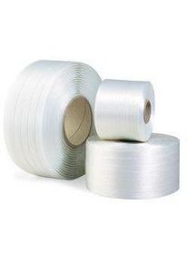 TransPak, Verpackungsmaterial, Umreifungsband Breite 25mm L&auml;nge 450lfm 86 SCC Polyester weiss Reissfestigkeit 925kp (1 Stk.)