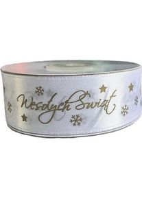 Titanum, Geschenkverpackung, Frohe Weihnachten Satinband 25mm Weiss