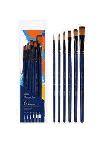 Deli, Pinsel, Set aus weichen Nylonb&uuml;rsten von Finenolo, 6 St&uuml;ck