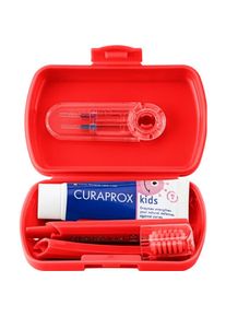 Curaprox, Handzahnb&uuml;rste, Travel Set rot Box (Weich, 3 x)