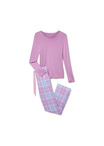 Tchibo - Pyjama mit Webhose - Damen - Gr. XL - hellblau/kariert