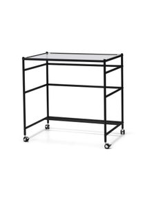 Tchibo - Glasschreibtisch &raquo;Cn3&laquo; mit Rollen - 77,5x52,5x75cm - schwarz - Metall / Glas