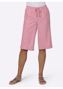 Dames Bermuda in gem&ecirc;leerde look in flamingo gem&ecirc;leerd ,maat 36, WITT, 55% Linnen, 45% Viscose