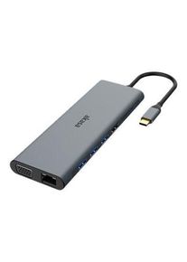 Akasa - docking station - USB-C - VGA 2 x HDMI - 1GbE