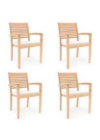 Garland Stoelkussen Toscana Set 4 Stuks Wit 60x60x7cm